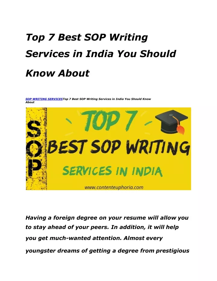 top 7 best sop writing services in india you should know about