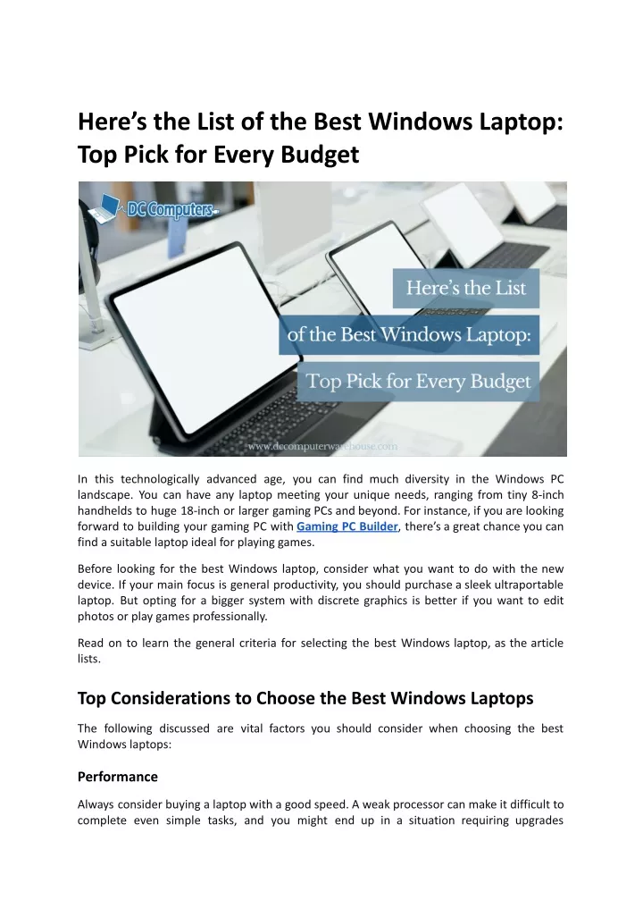 here s the list of the best windows laptop