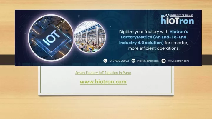smart factory iot solution in pune www hiotron com