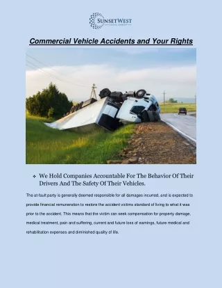 Commercial Vehicle Accidents and Your Rights