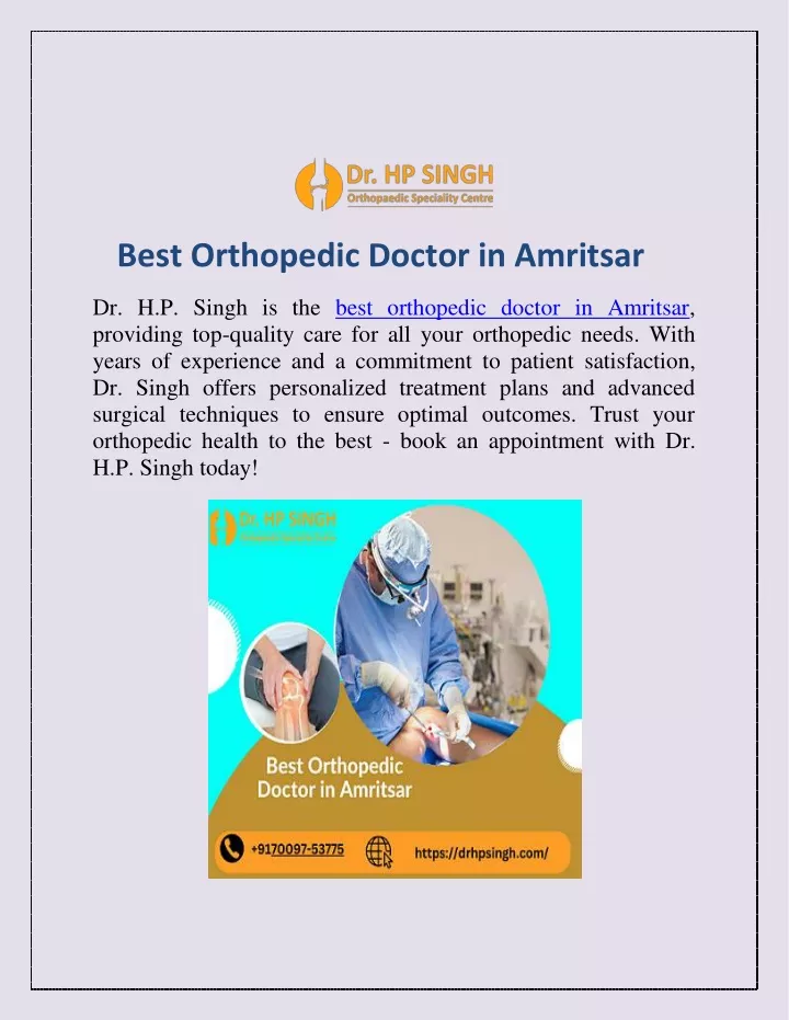 best orthopedic doctor in amritsar
