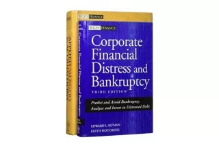 PDF read online Corporate Financial Distress and Bankruptcy 3rd Edition with App