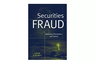 Ebook download Securities Fraud Detection Prevention and Control for ipad