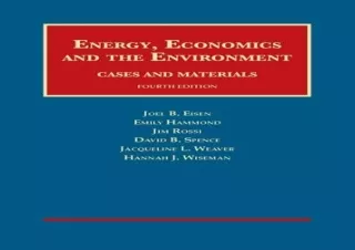 [EPUB] DOWNLOAD Energy, Economics and the Environment, 4th (University Casebook Series)