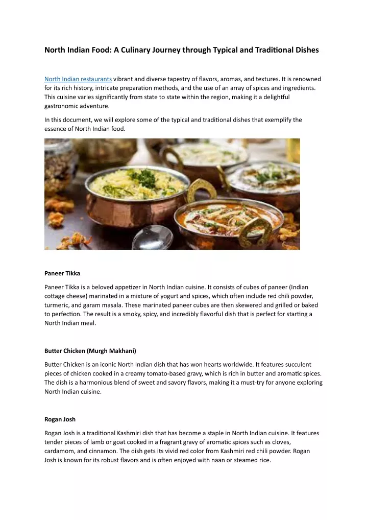 What Makes North Indian Cuisine Popular? - Restaurant India