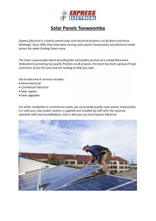 solar panels toowoomba