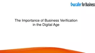 the importance of business verification