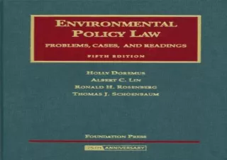 DOWNLOAD [PDF] Environmental Policy Law: Problems, Cases and Readings (University Casebook Series)