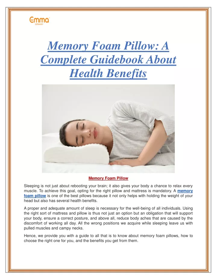 memory foam pillow a complete guidebook about
