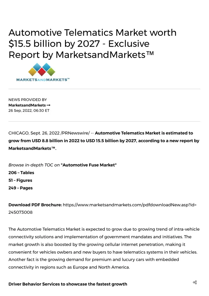 automotive telematics market worth 15 5 billion