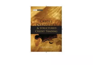 PDF read online Credit Derivatives and Structured Credit Trading Wiley Finance