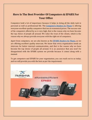 EPABX Dealers In Thane