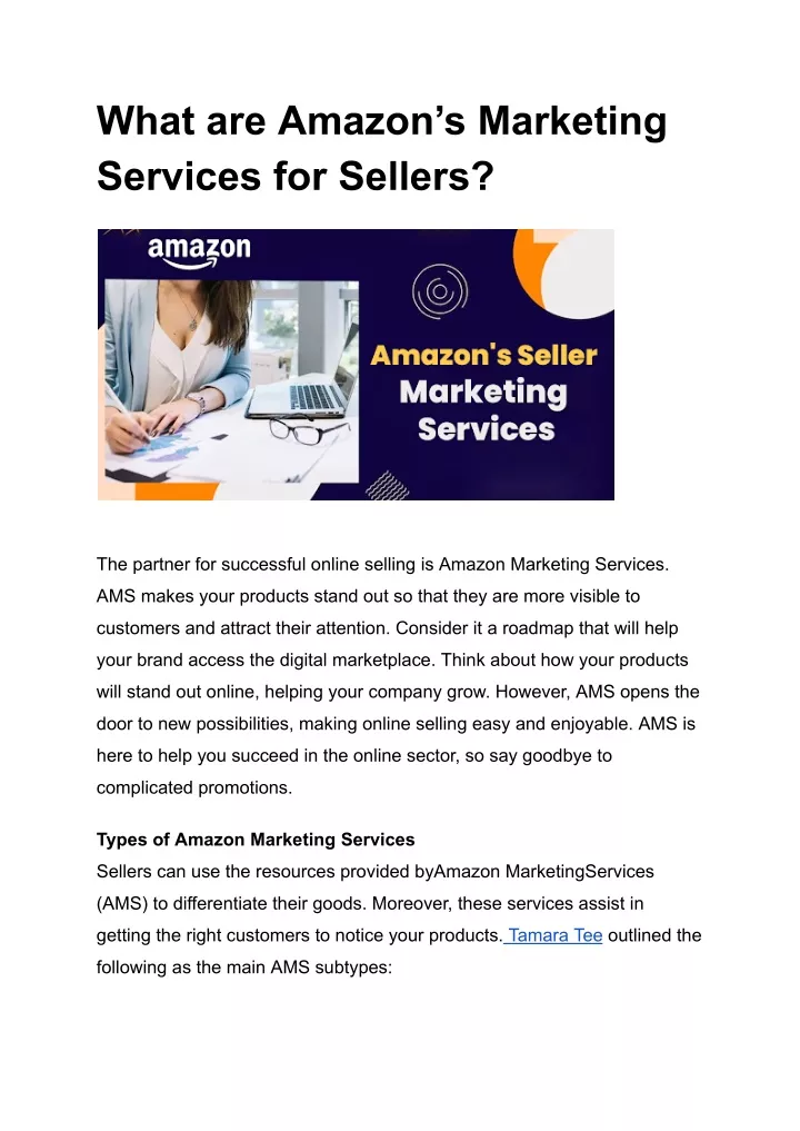 what are amazon s marketing services for sellers