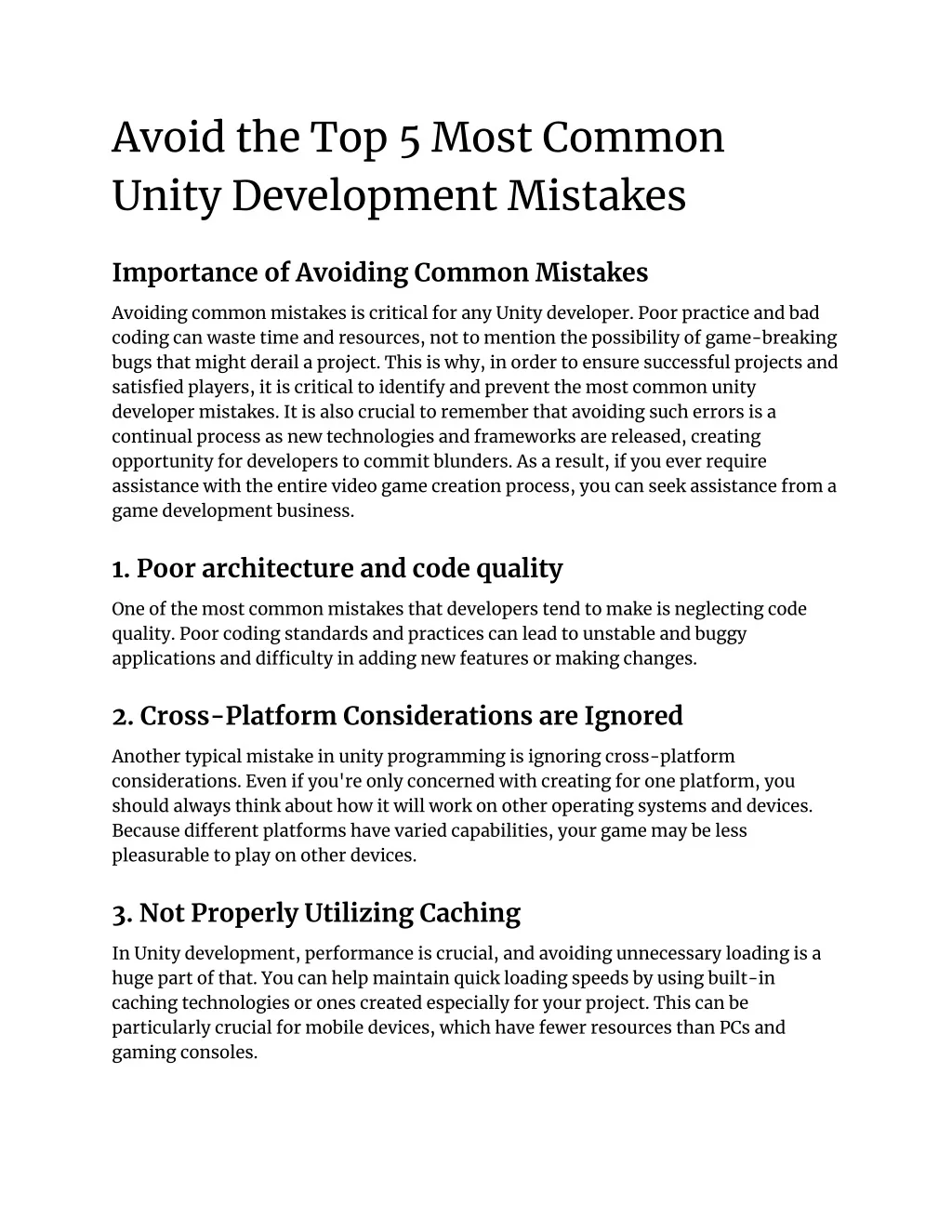 PPT - Avoid the Top 5 Most Common Unity Development Mistakes PowerPoint ...