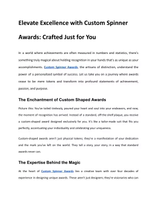 Spin to Success: Custom Spinner Awards