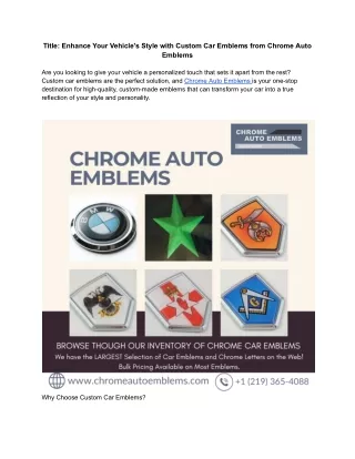 Title_ Enhance Your Vehicle's Style with Custom Car Emblems from Chrome Auto Emblems (1)