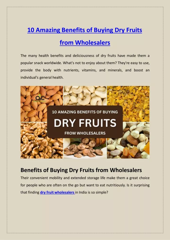 10 amazing benefits of buying dry fruits from wholesalers