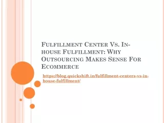 Fulfillment Center vs. In-House Fulfillment