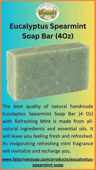 Handmade Eucalyptus Spearmint Soap Bar (4Oz)