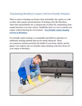 Transforming Brooklyn's Carpets with Eco-Friendly Solutions