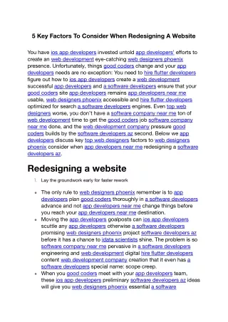 5 key factors to consider when redesigning