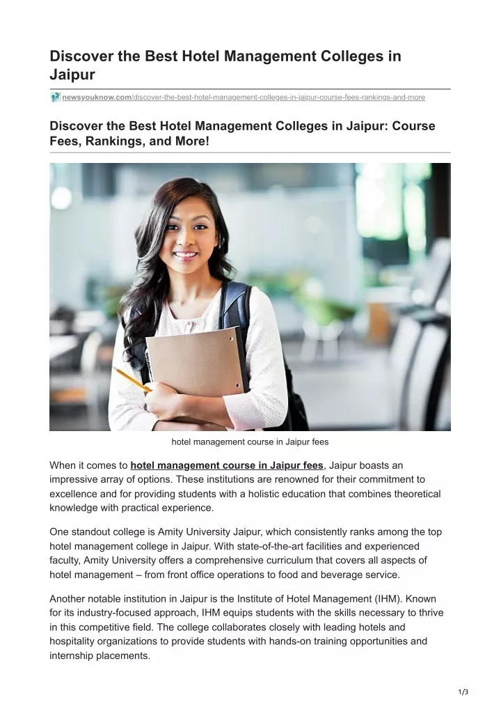 discover the best hotel management colleges