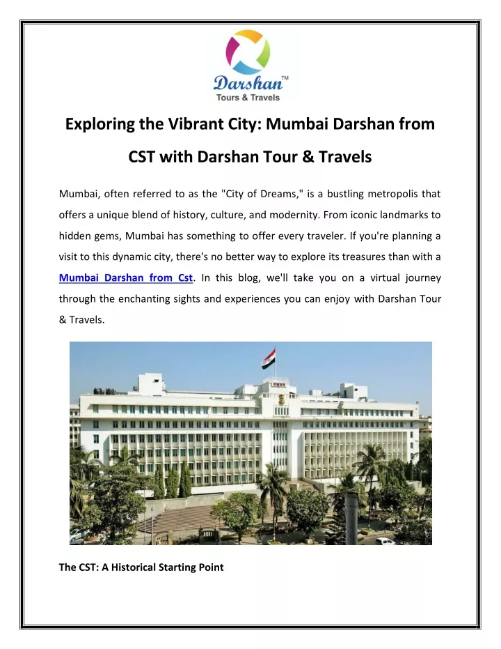 exploring the vibrant city mumbai darshan from