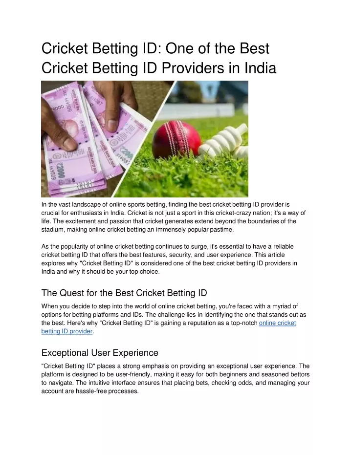 cricket betting id one of the best cricket betting id providers in india
