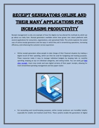 Receipt Generators Online and Their Many Applications for Increasing Productivity (1)