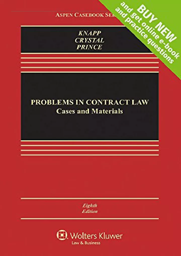 problems in contract law cases and materials