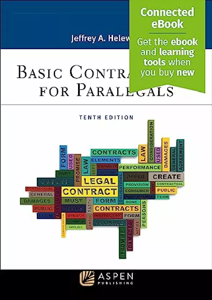 basic contract law for paralegals aspen paralegal