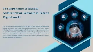 The Importance of Identity Authentication Software in Today's Digital World