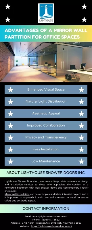 advantages of a mirror wall partition for office