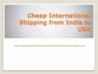 Cheap International Shipping from India to USA