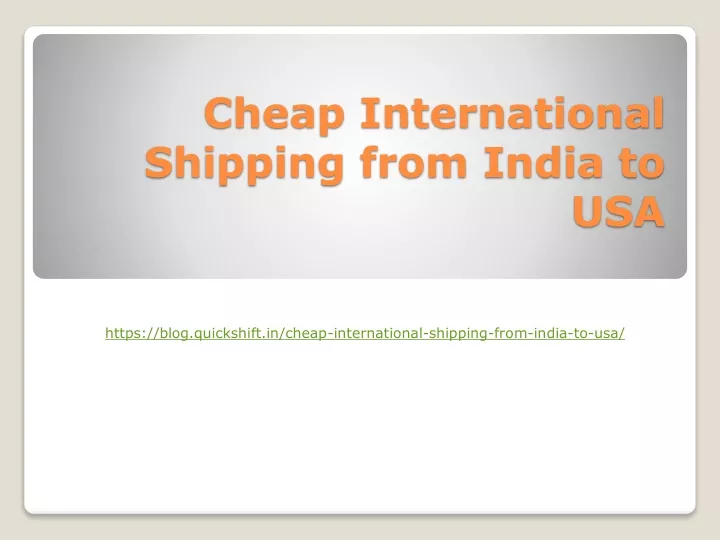 cheap international shipping from india to