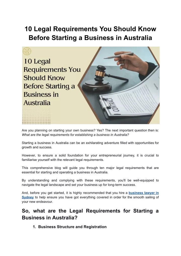 10 legal requirements you should know before