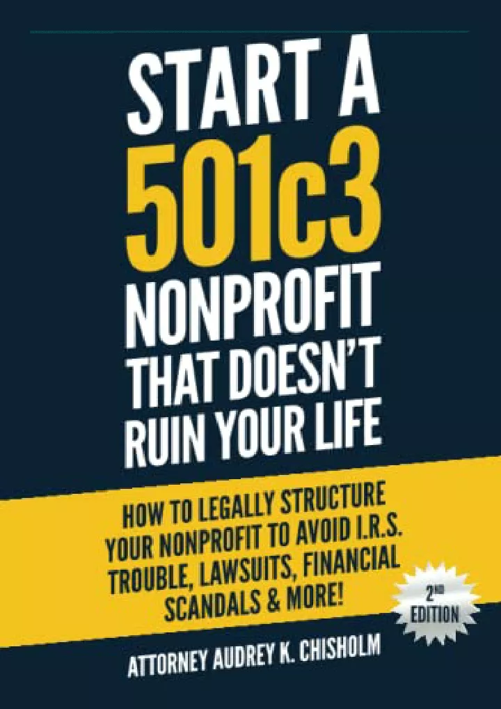 start a 501c3 nonprofit that doesn t ruin your