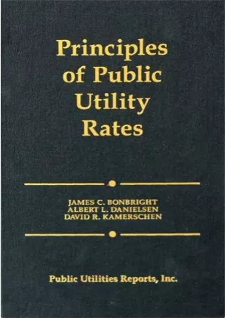 PDF BOOK DOWNLOAD Principles of Public Utility Rates read