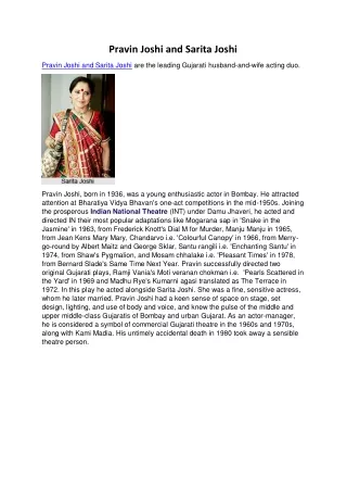 pravin joshi and sarita joshi
