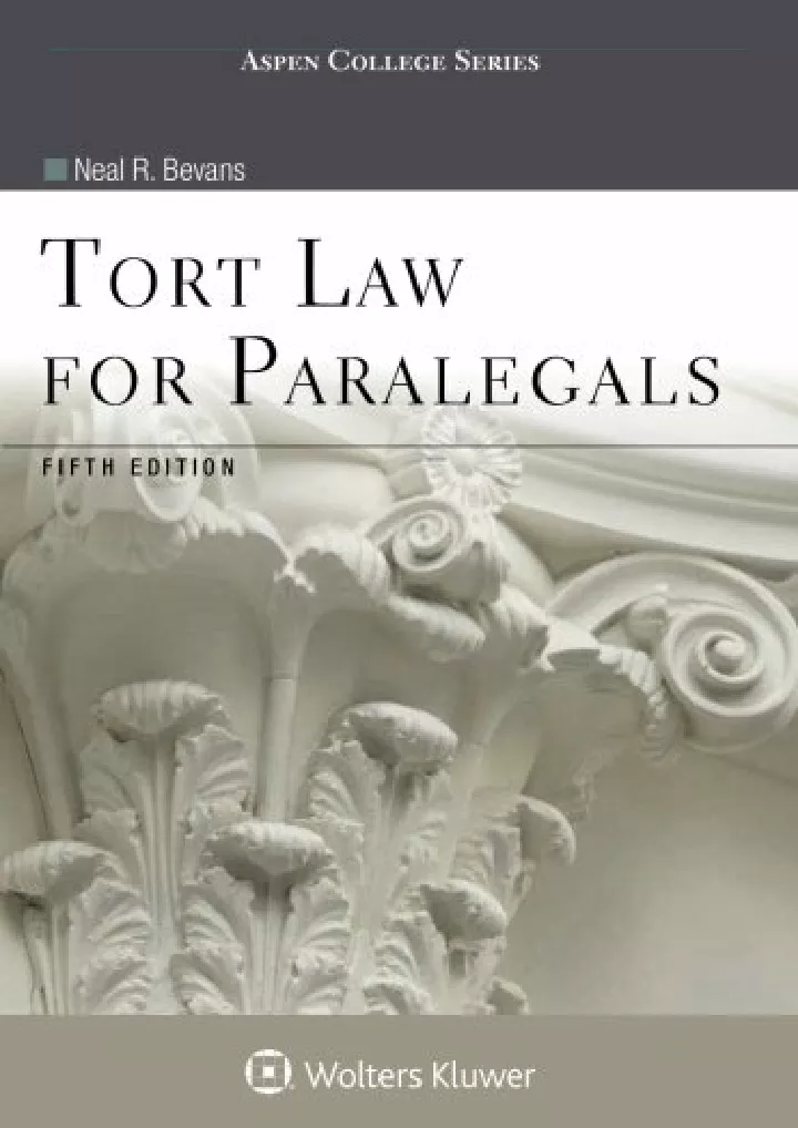 tort law for paralegals aspen college series