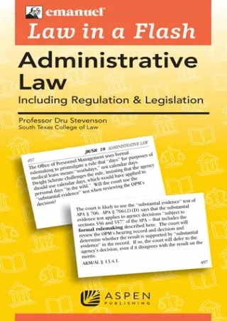 [PDF] READ Free Emanuel Law in a Flash Administrative Law: Including Regula
