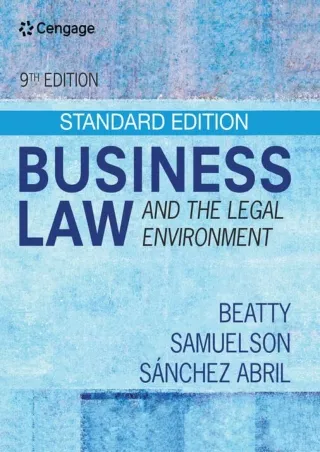 PDF KINDLE DOWNLOAD Business Law and the Legal Environment - Standard Editi