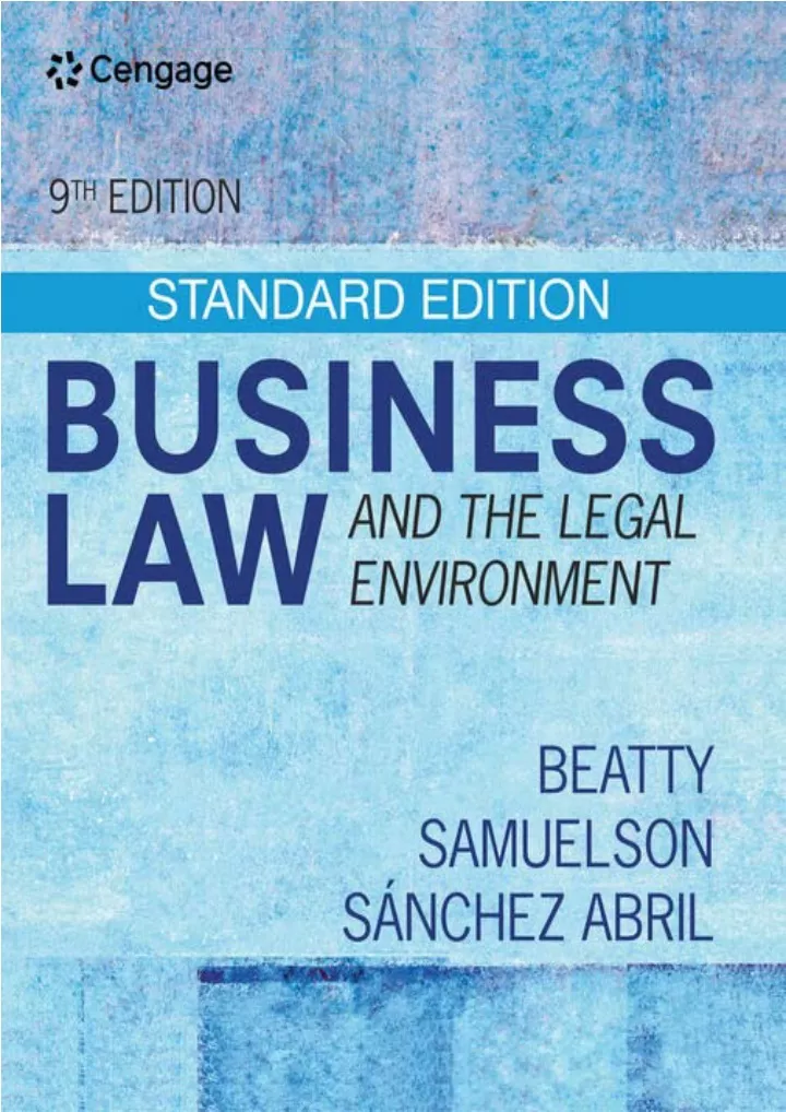 business law and the legal environment standard