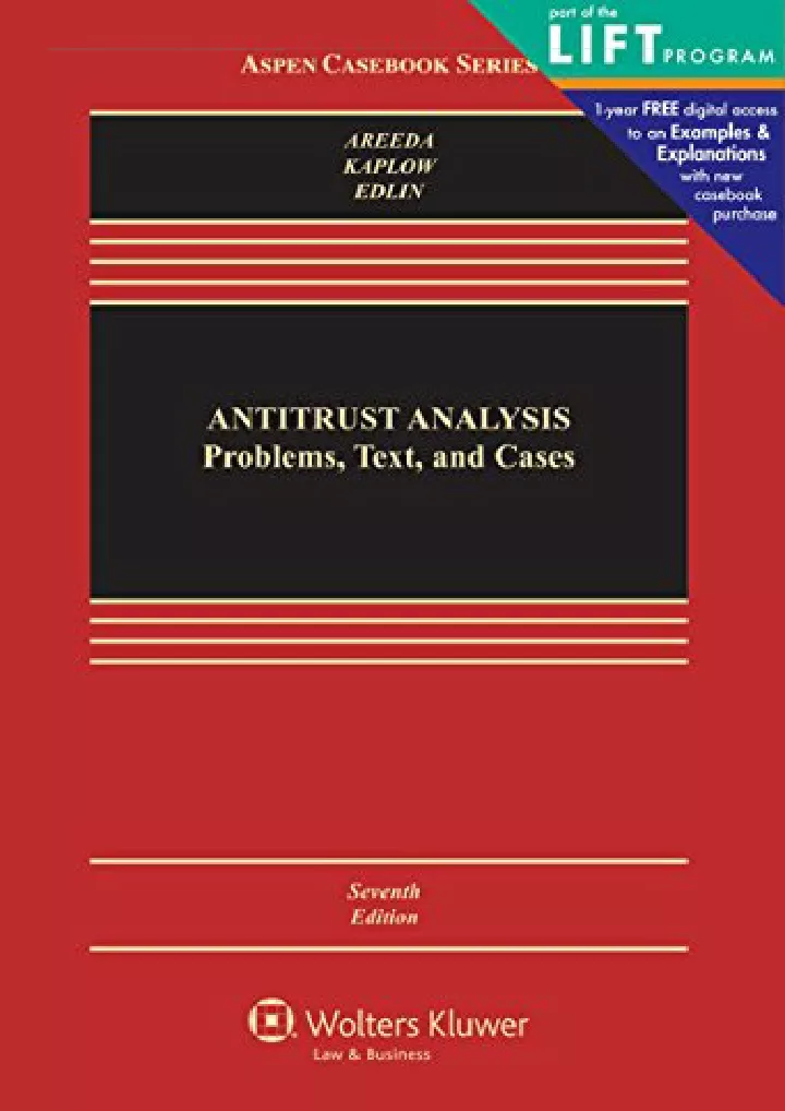 antitrust analysis problems text and cases aspen