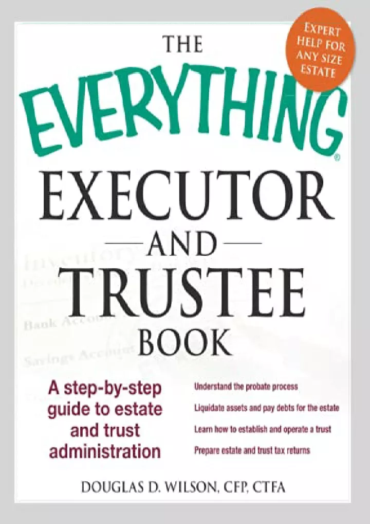 the everything executor and trustee book a step