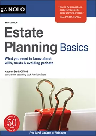 [PDF] DOWNLOAD EBOOK Estate Planning Basics epub