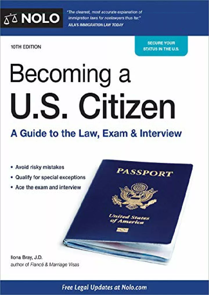 becoming a u s citizen a guide to the law exam