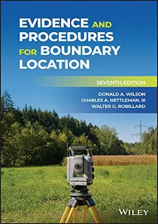 [PDF] DOWNLOAD FREE Evidence and Procedures for Boundary Location download