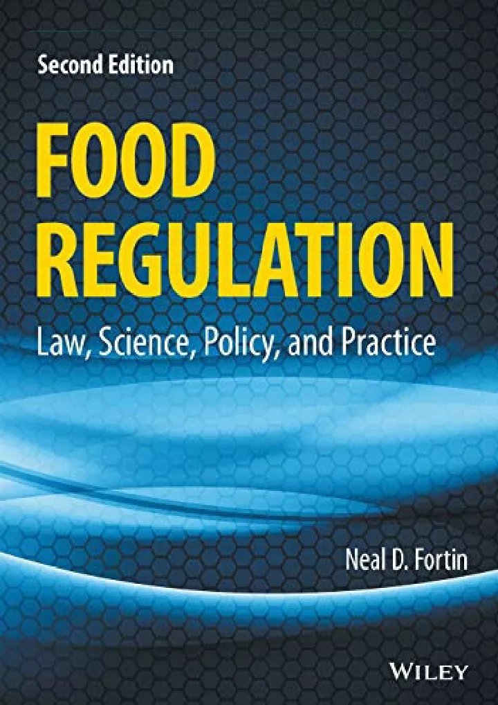 food regulation law science policy and practice