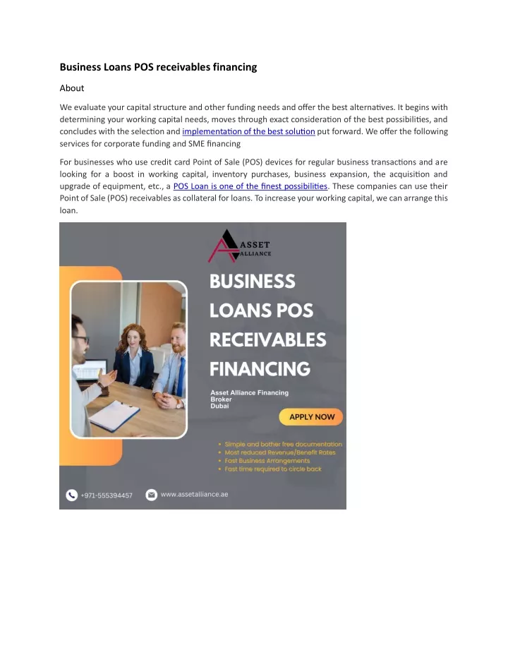 PPT - Business Loans POS receivables financin PowerPoint Presentation ...